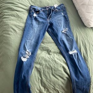 Ripped Hollister blue jeans